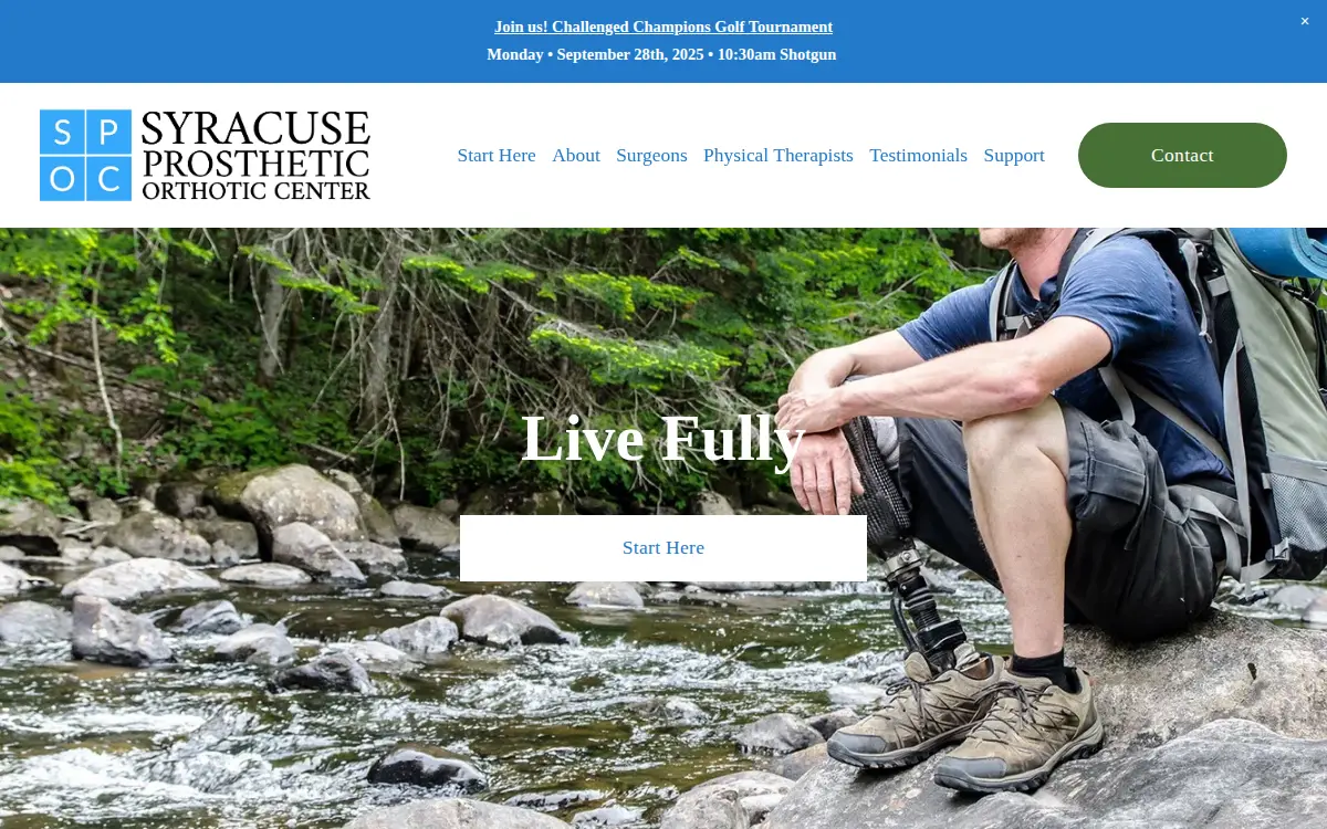 Homepage of Syracuse Prosthetic Center INC