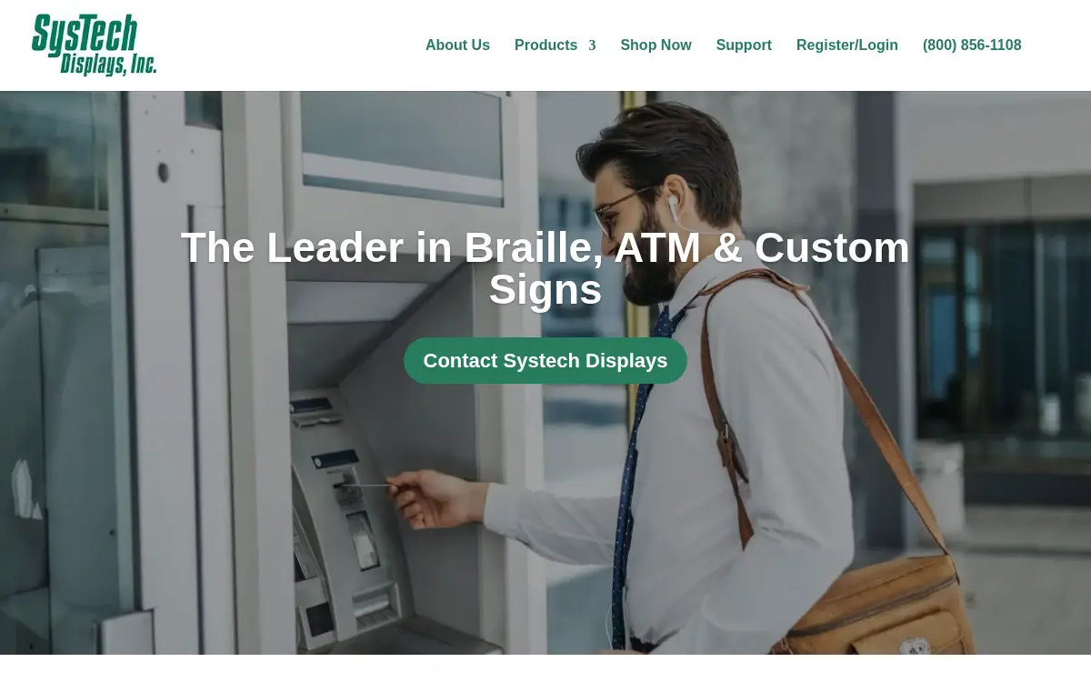 Homepage of Systech Displays, INC