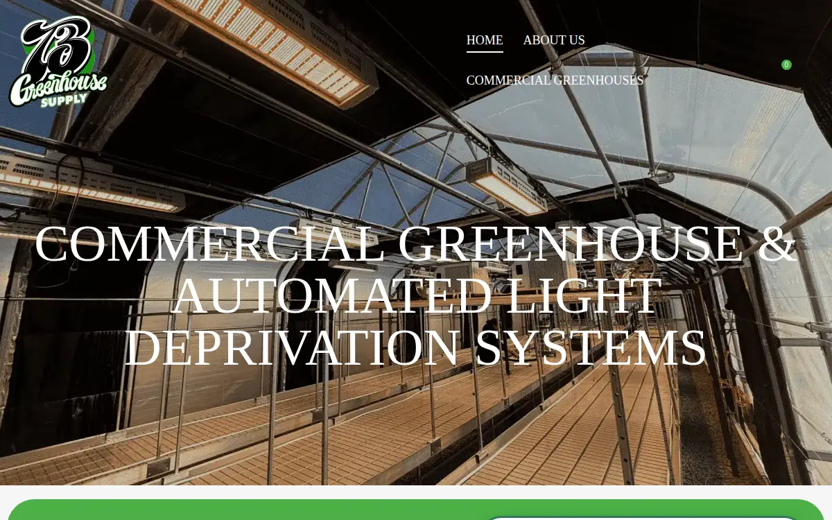 Homepage of T3 Greenhouse Supply, LLC