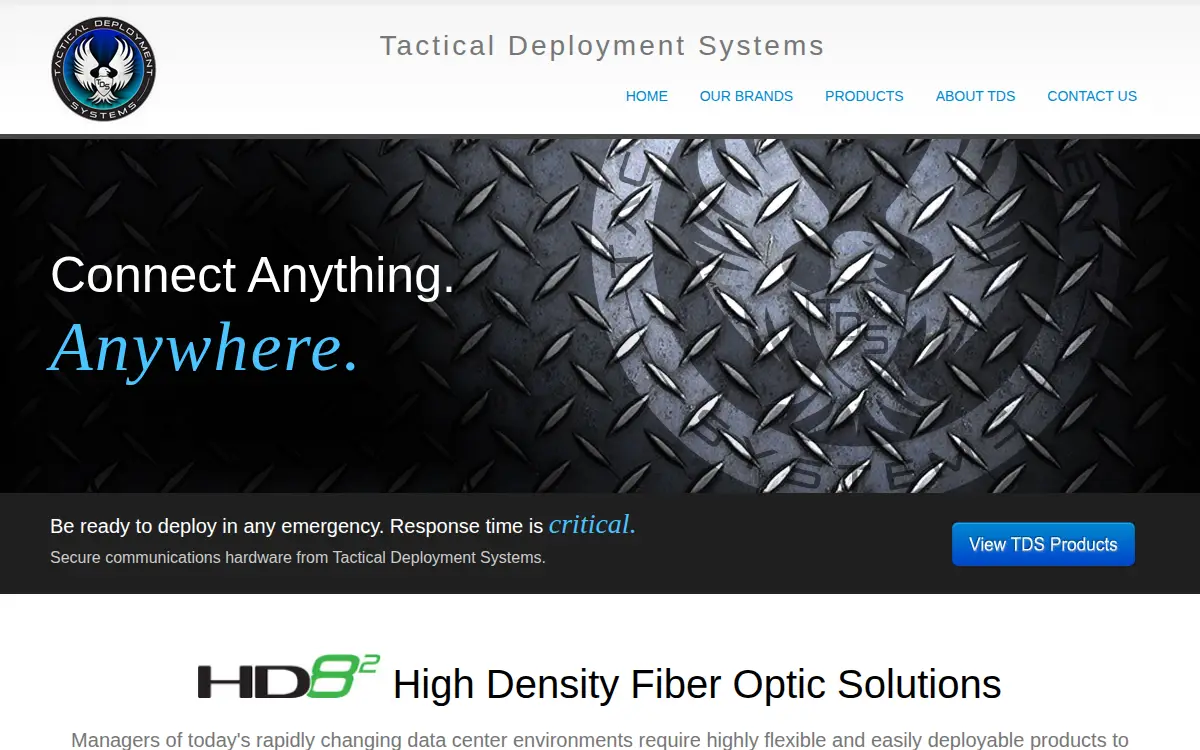 Homepage of Tactical Deployment Systems, LLC