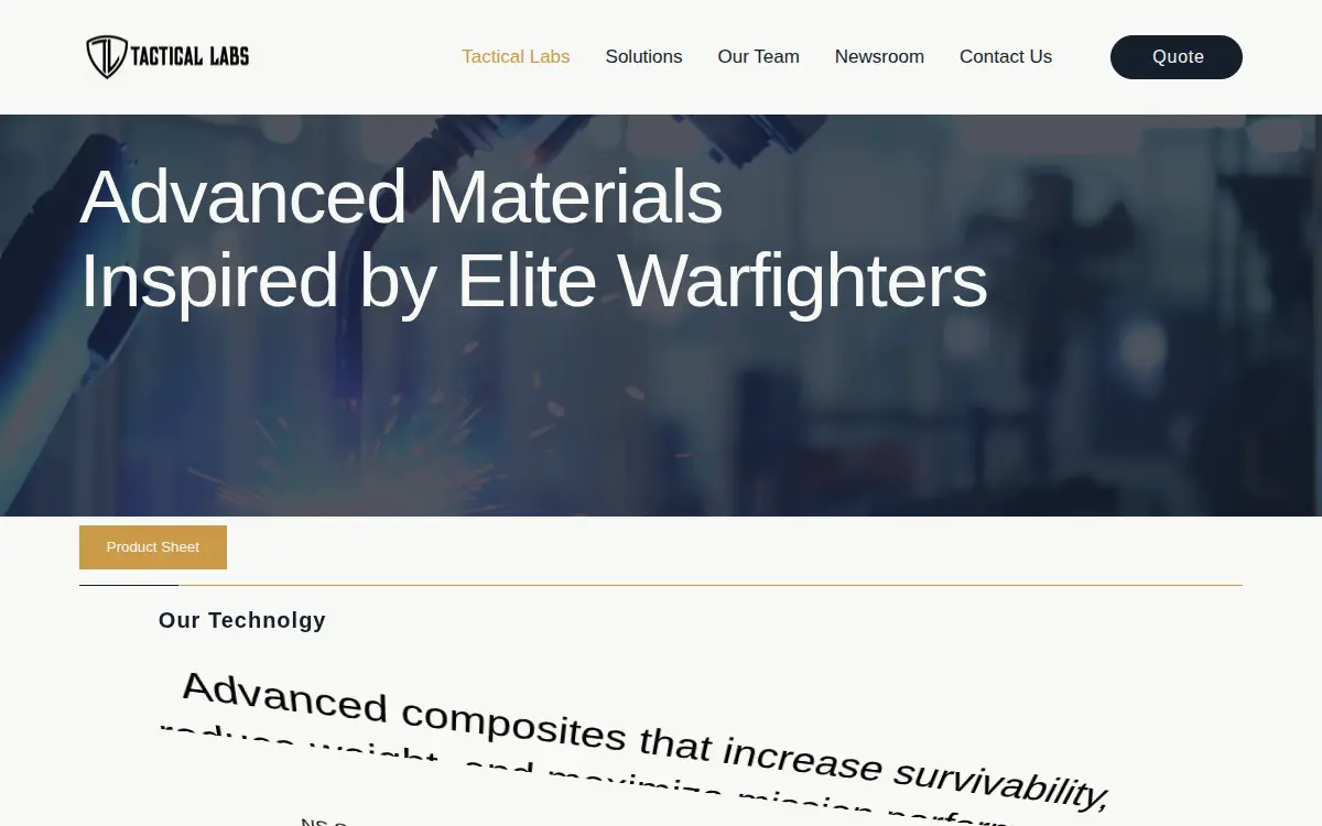 Homepage of Tactical Labs LLC