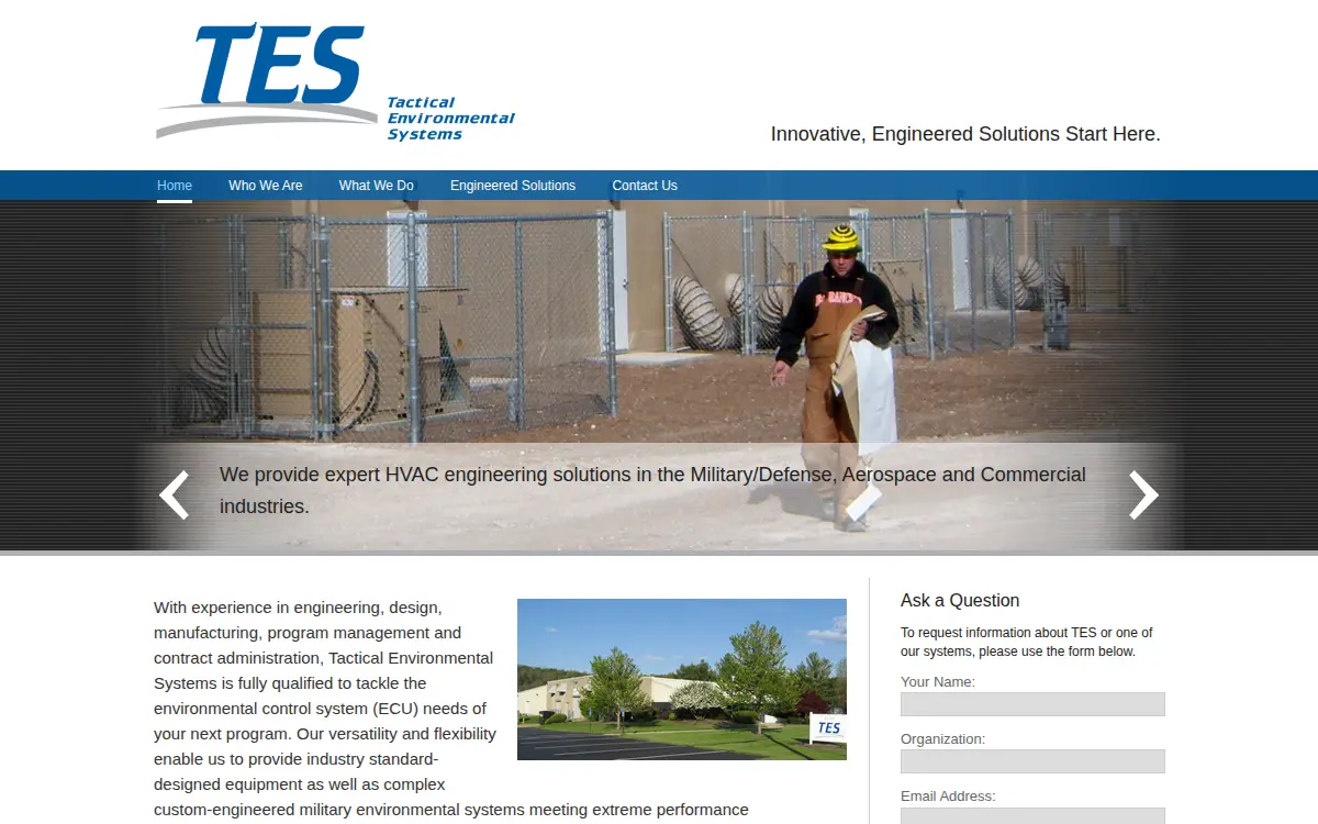 Homepage of Tactical Environmental Systems INC