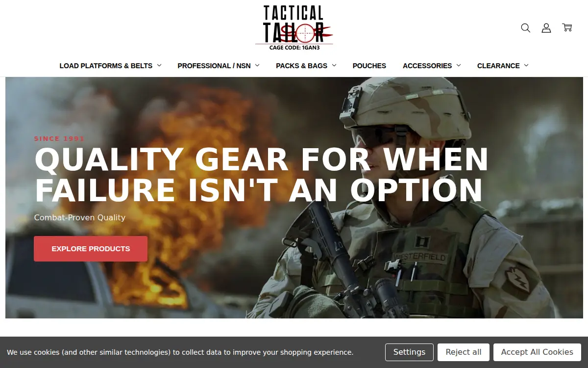 Homepage of The Tactical Tailor INC