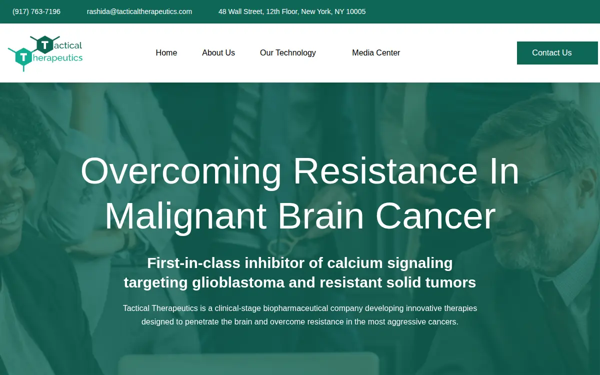 Homepage of Tactical Therapeutics, INC