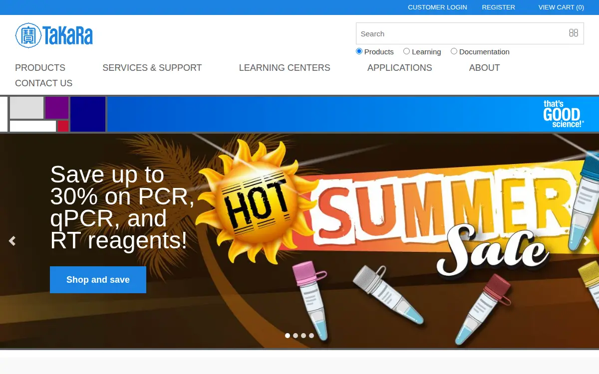 Homepage of Takara Bio Usa, INC.