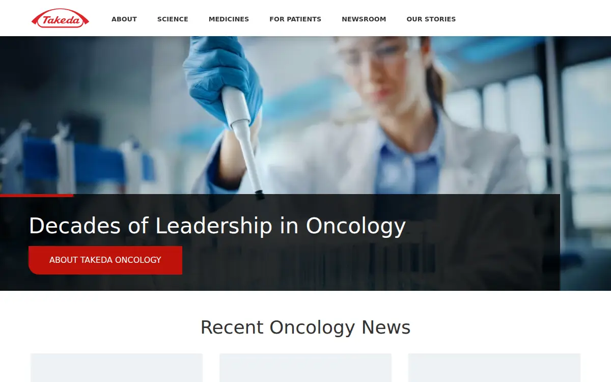Homepage of Takeda Pharmaceuticals America, INC.