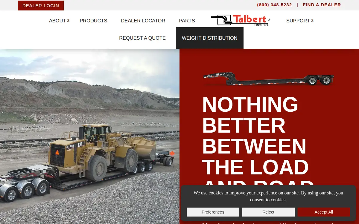 Homepage of Talbert Manufacturing INC