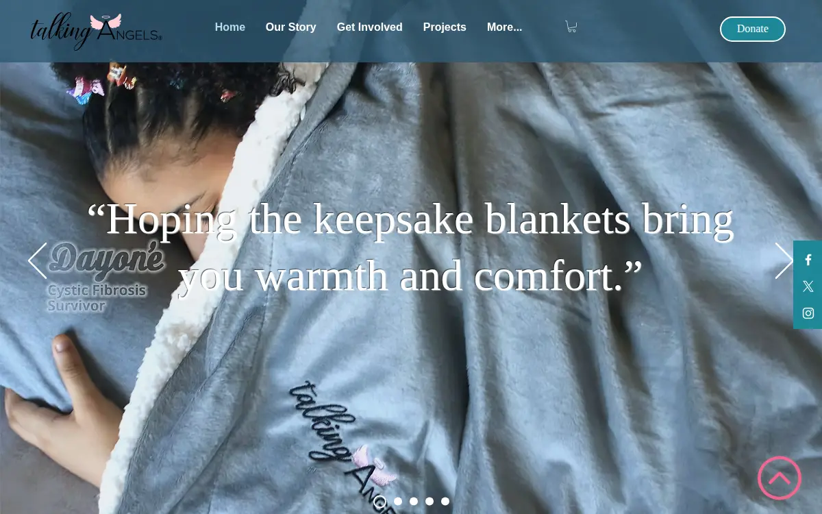 Homepage of Talking Angels, LLC
