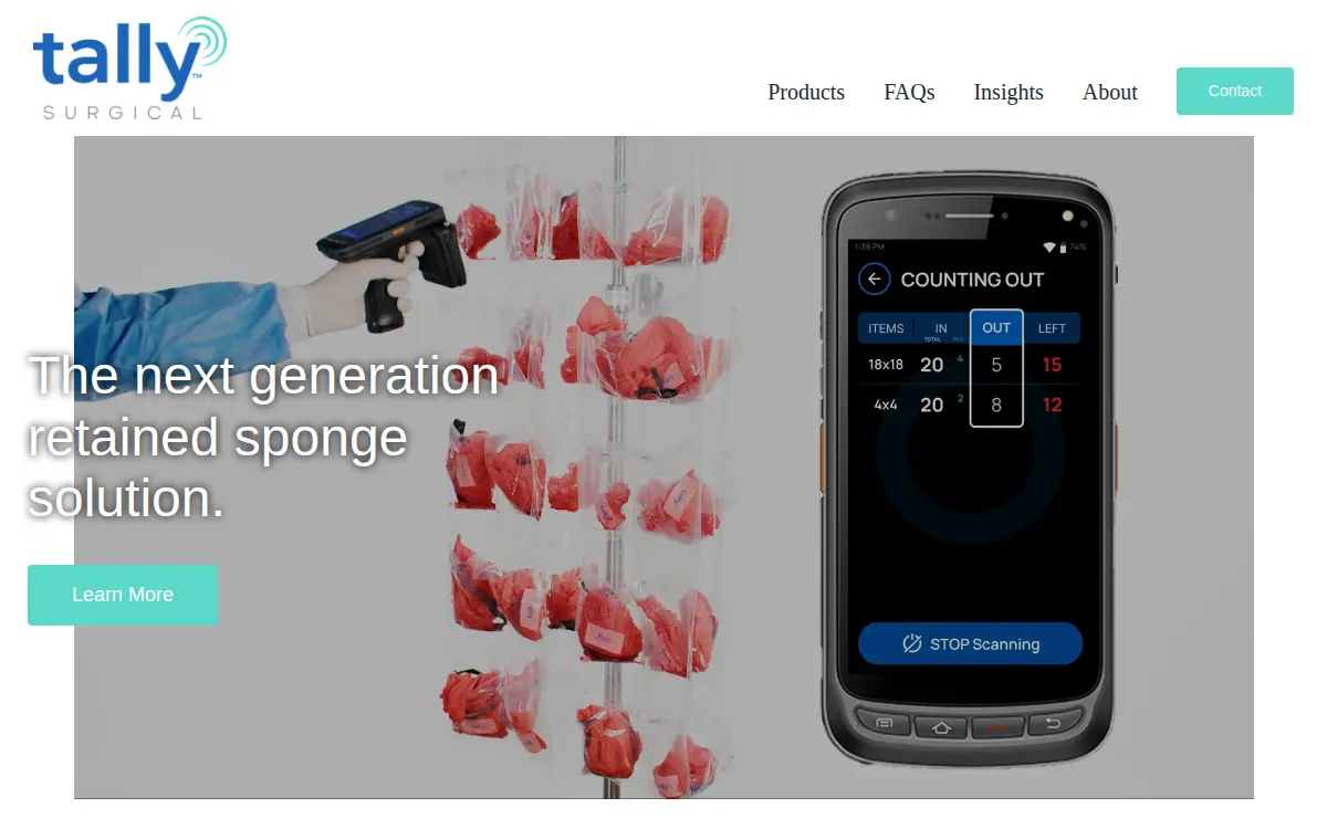 Homepage of Tally Surgical INC.