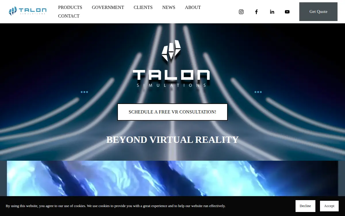 Homepage of Talon Simulations, LLC