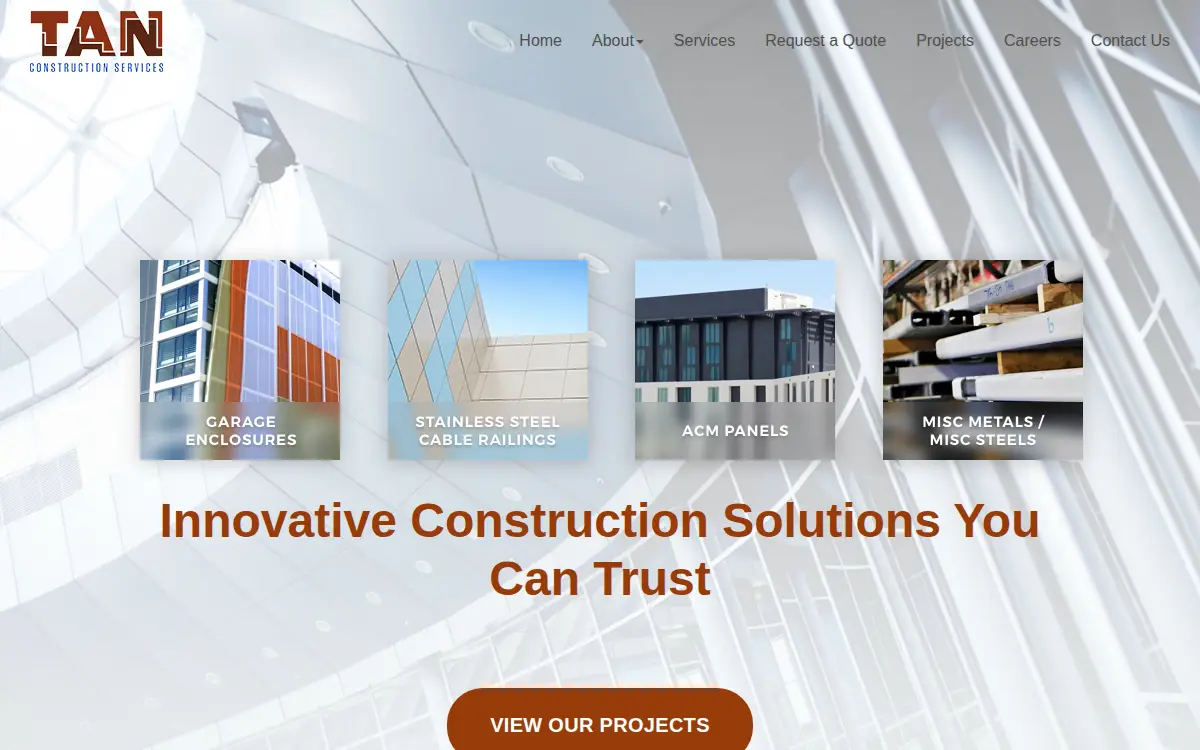 Homepage of Tan Construction Services, INC