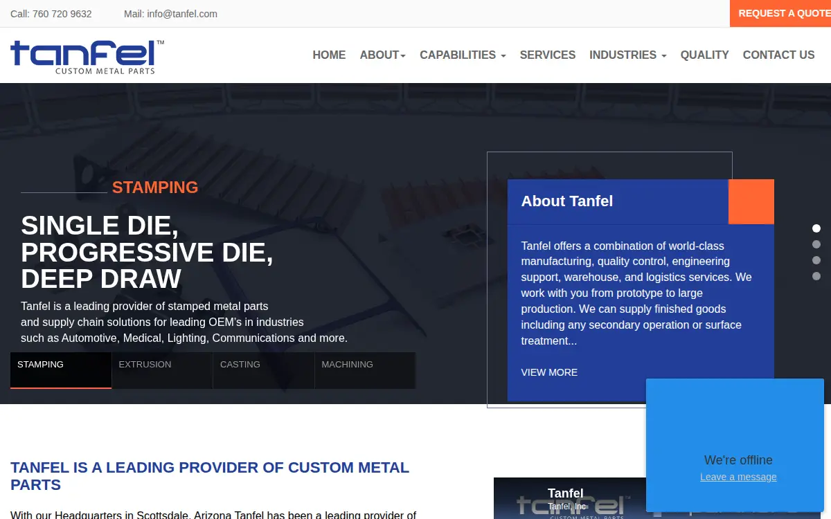 Homepage of Tanfel, INC.
