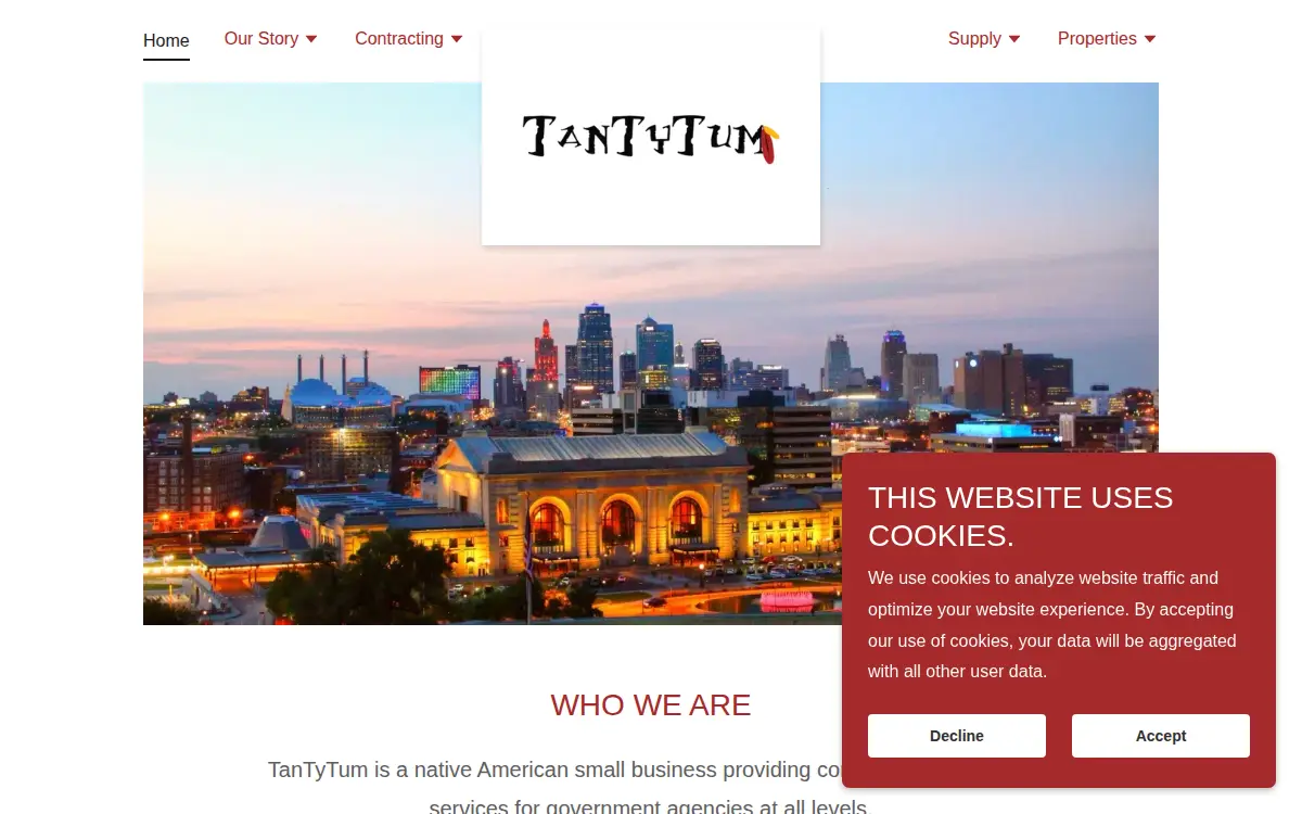 Homepage of Tantytum Supply, LLC