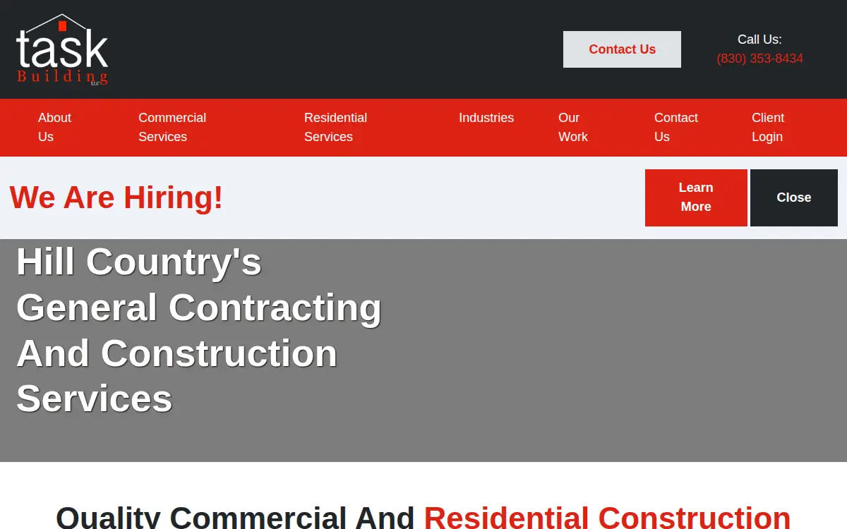 Homepage of Task Building LLC