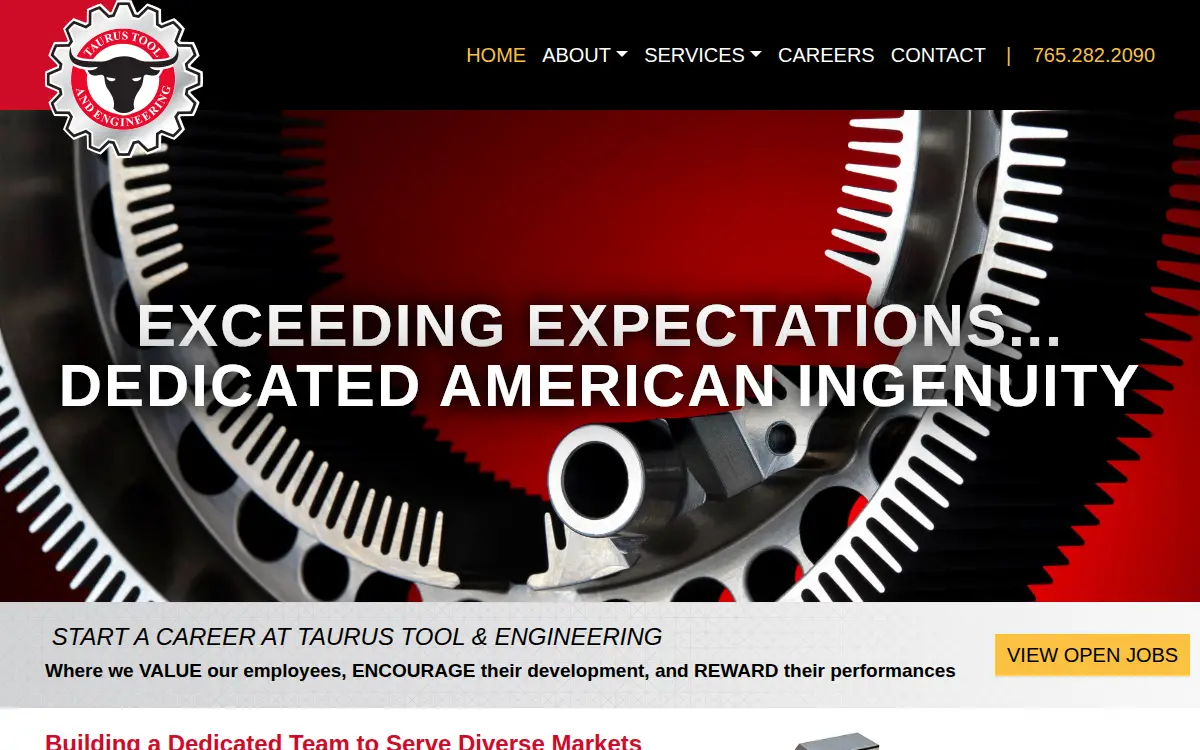 Homepage of Taurus Technologies & Engineering LLC