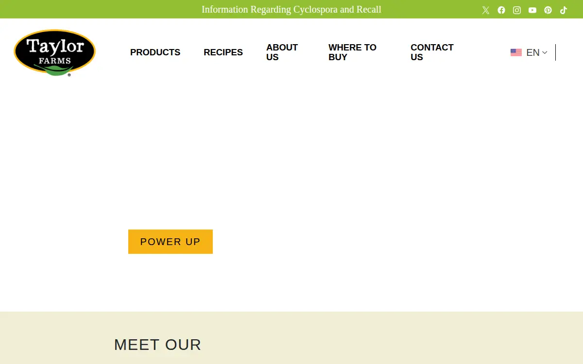 Homepage of Taylor Farms Northwest, LLC