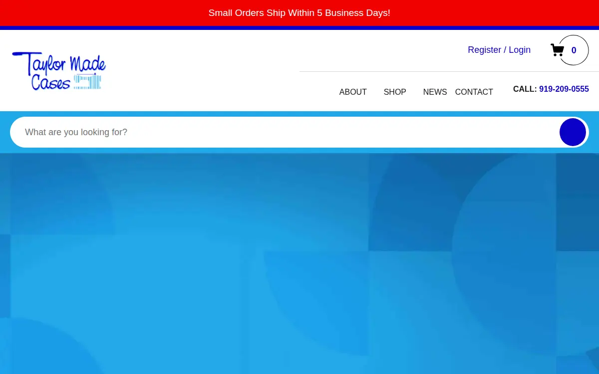 Homepage of Taylor Made Cases, INC.