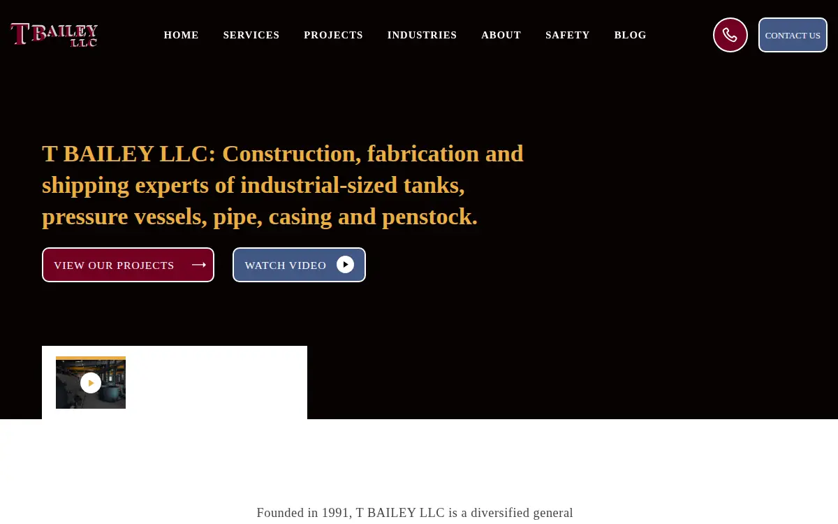 Homepage of T Bailey, LLC