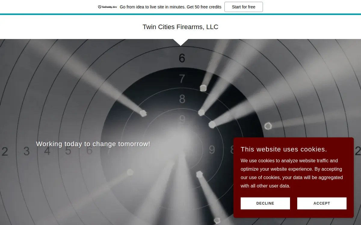 Homepage of Twin Cities Firearms LLC