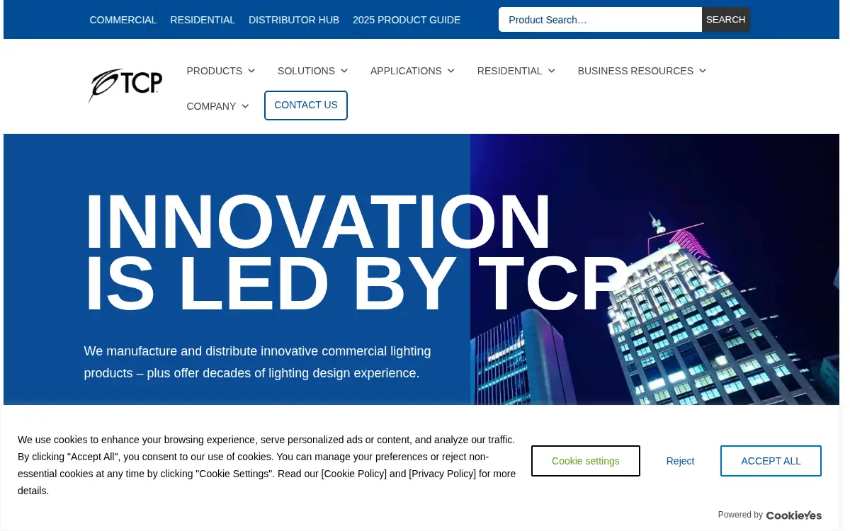 Homepage of Technical Consumer Products, INC.