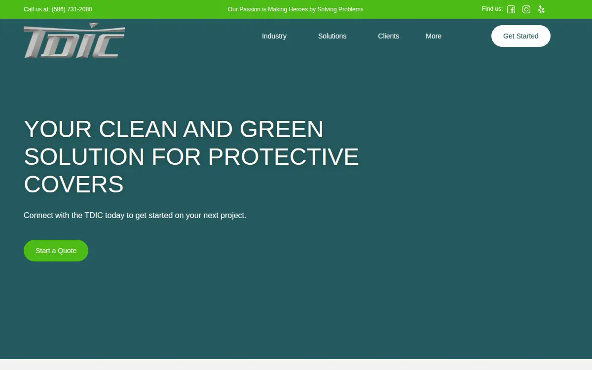 Homepage of T.d. Industrial Coverings, INC