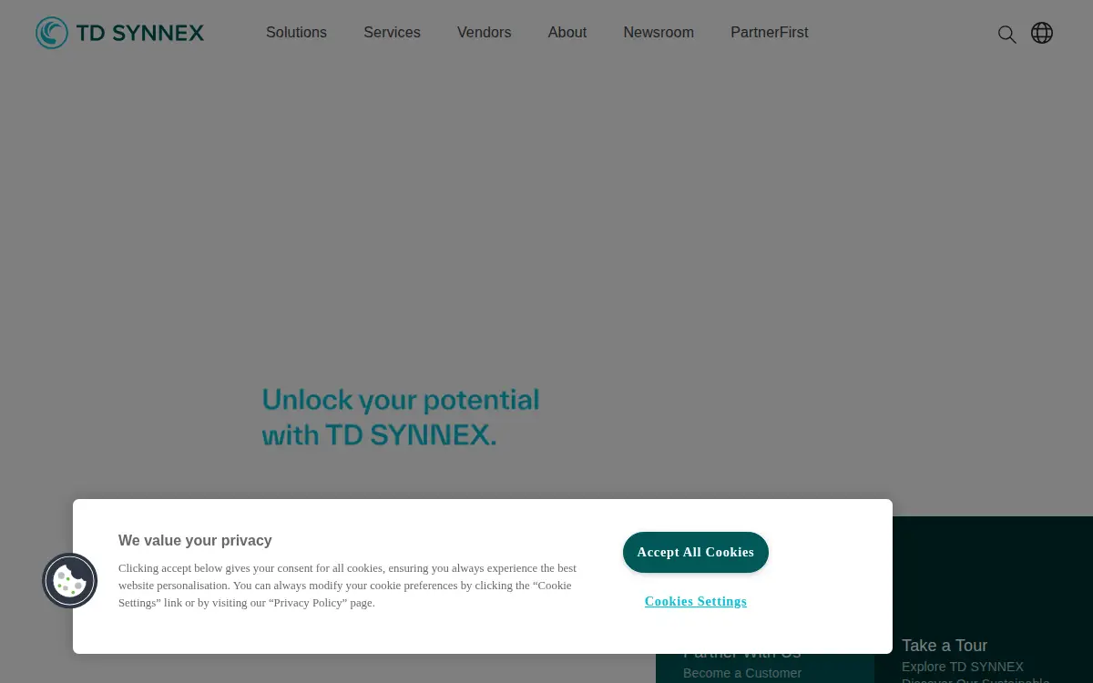 Homepage of Td Synnex Corporation