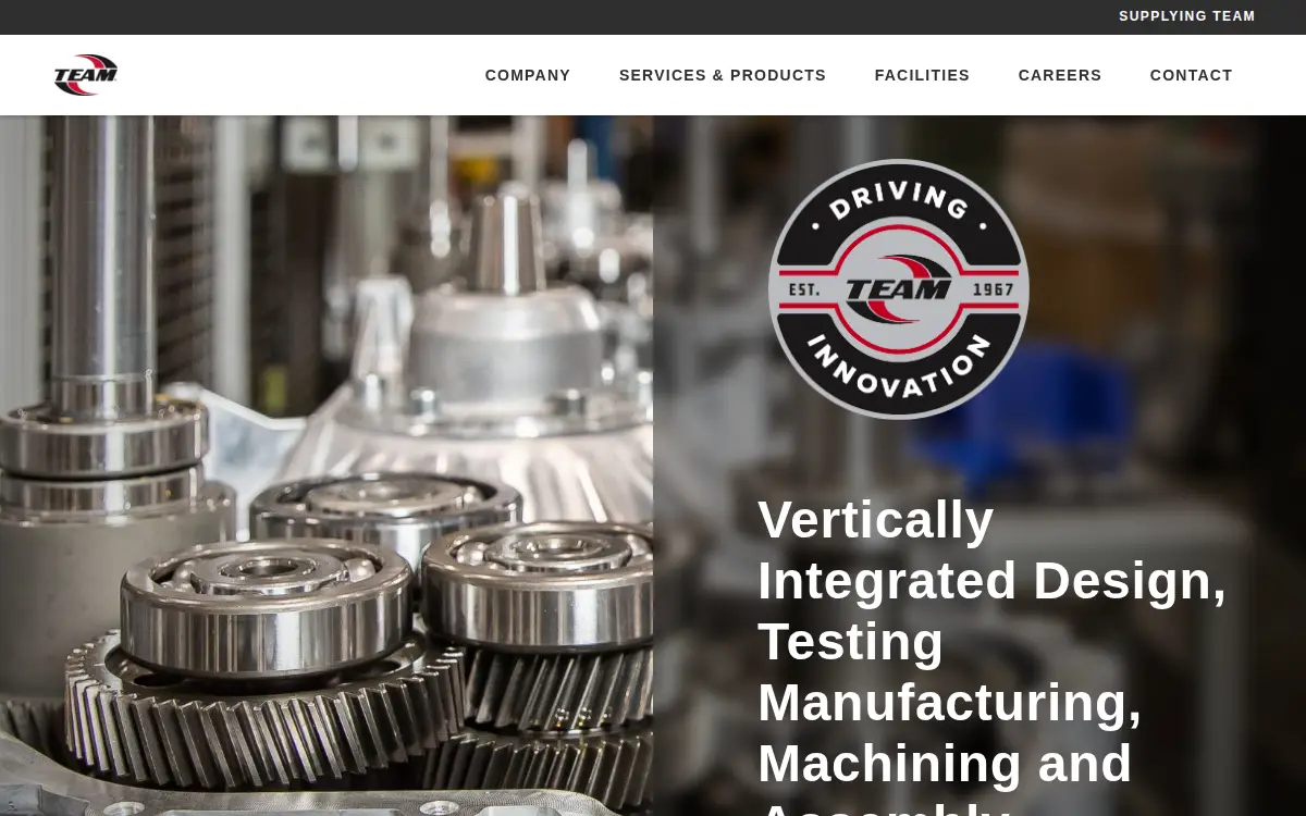 Homepage of Team Industries Holding Corporation