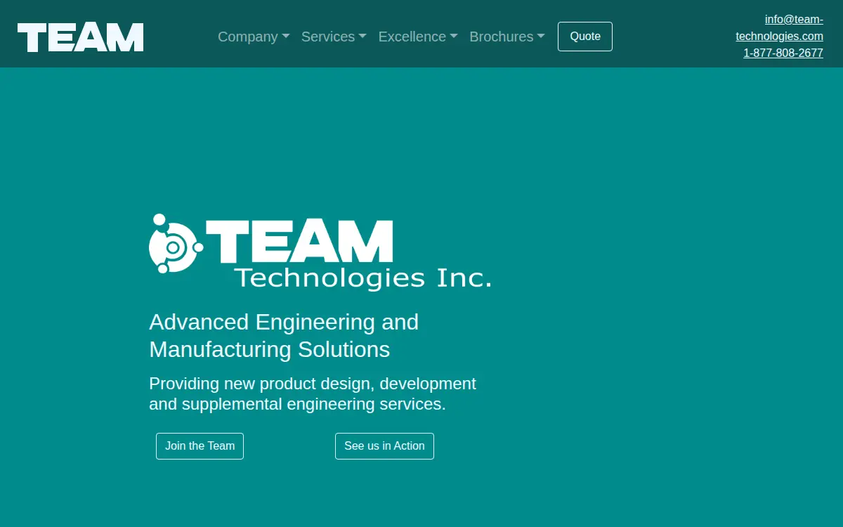 Homepage of Team Technologies, INC.