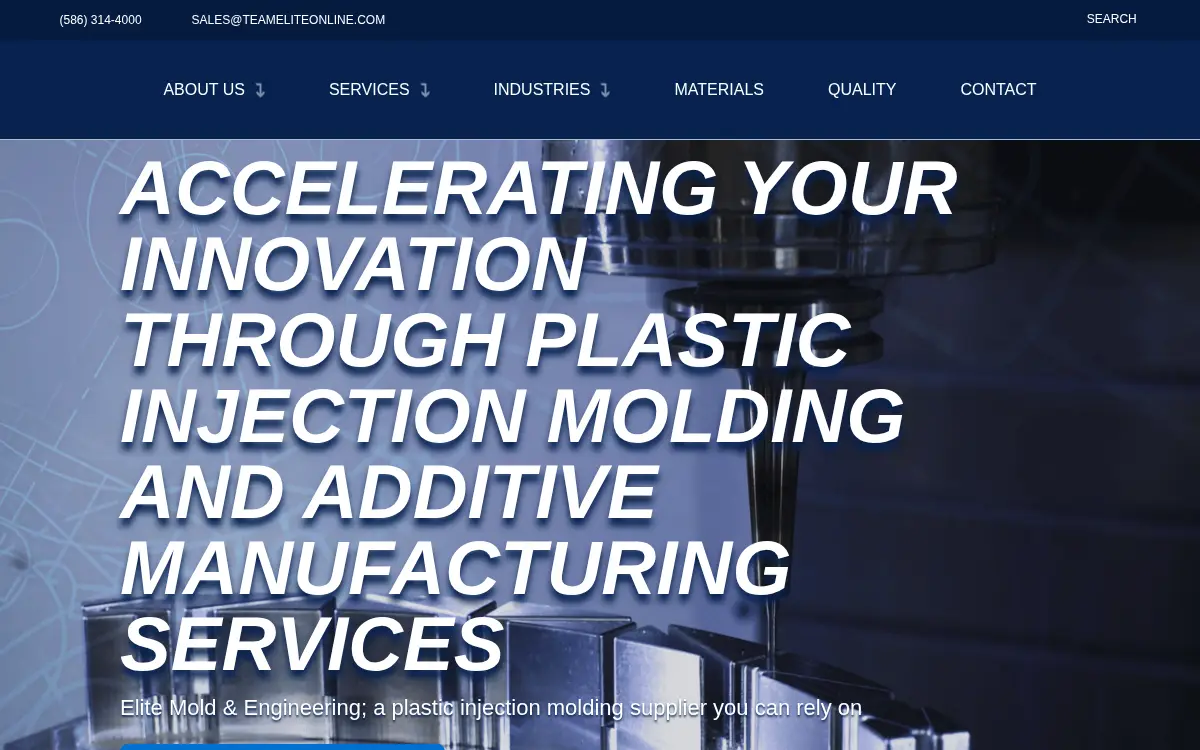 Homepage of Elite Mold & Engineering, INC.