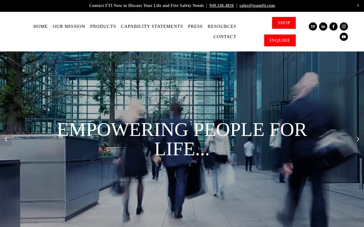 Homepage of Fire Technology Innovations, LLC