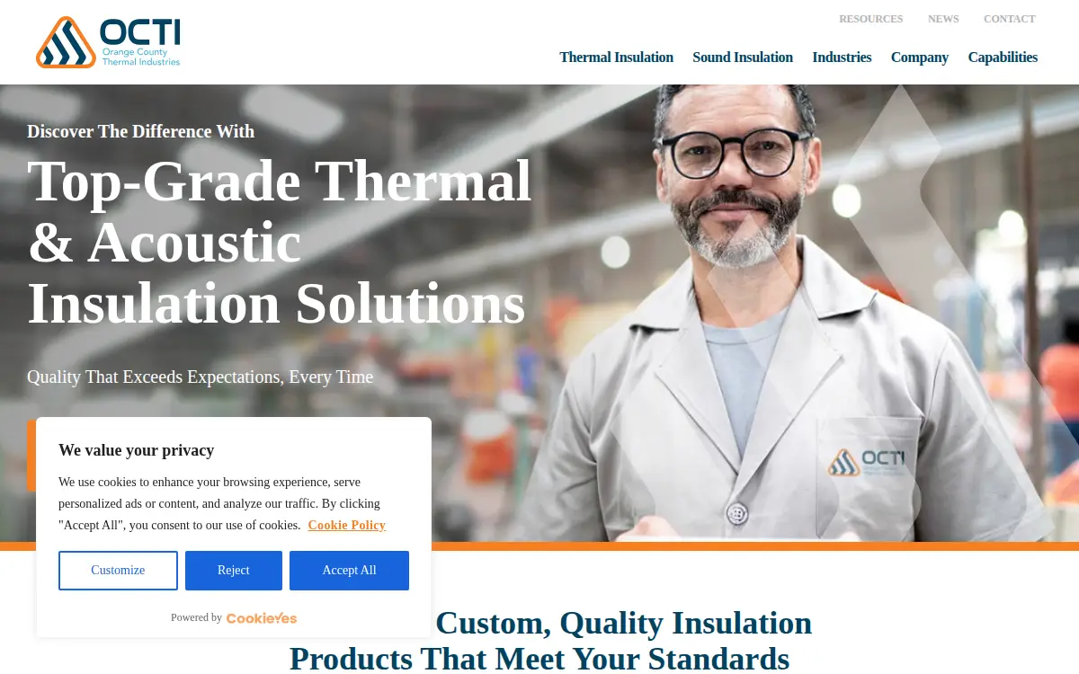 Homepage of Orange County Thermal Industries, INC.