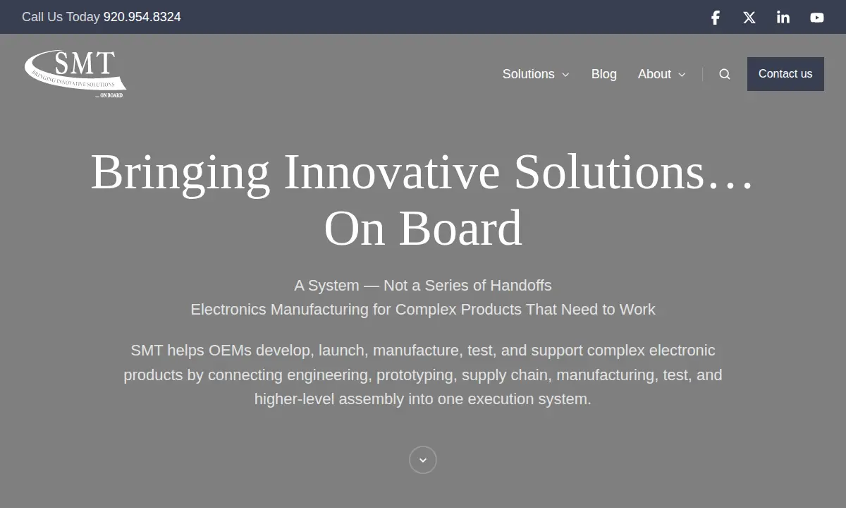 Homepage of Surface Mount Technology Corporation