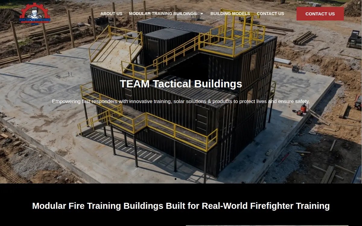 Homepage of Team Tactical Buildings, LLC