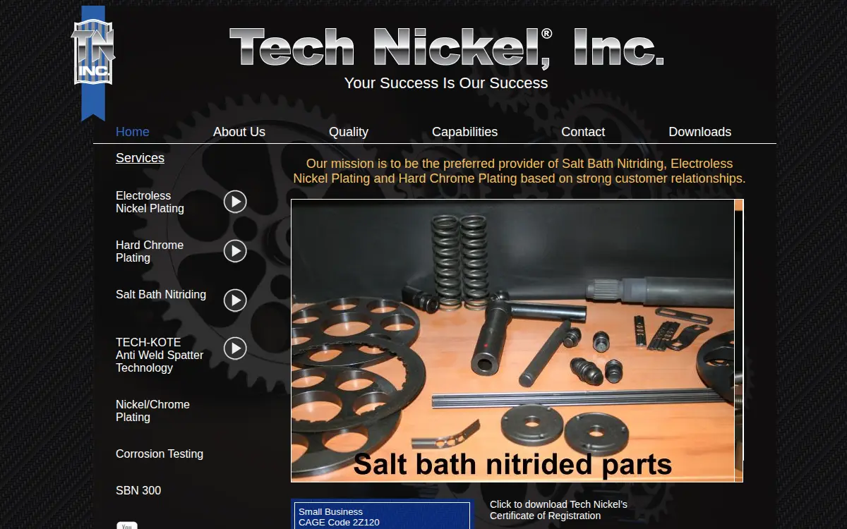 Homepage of Technickel, INC