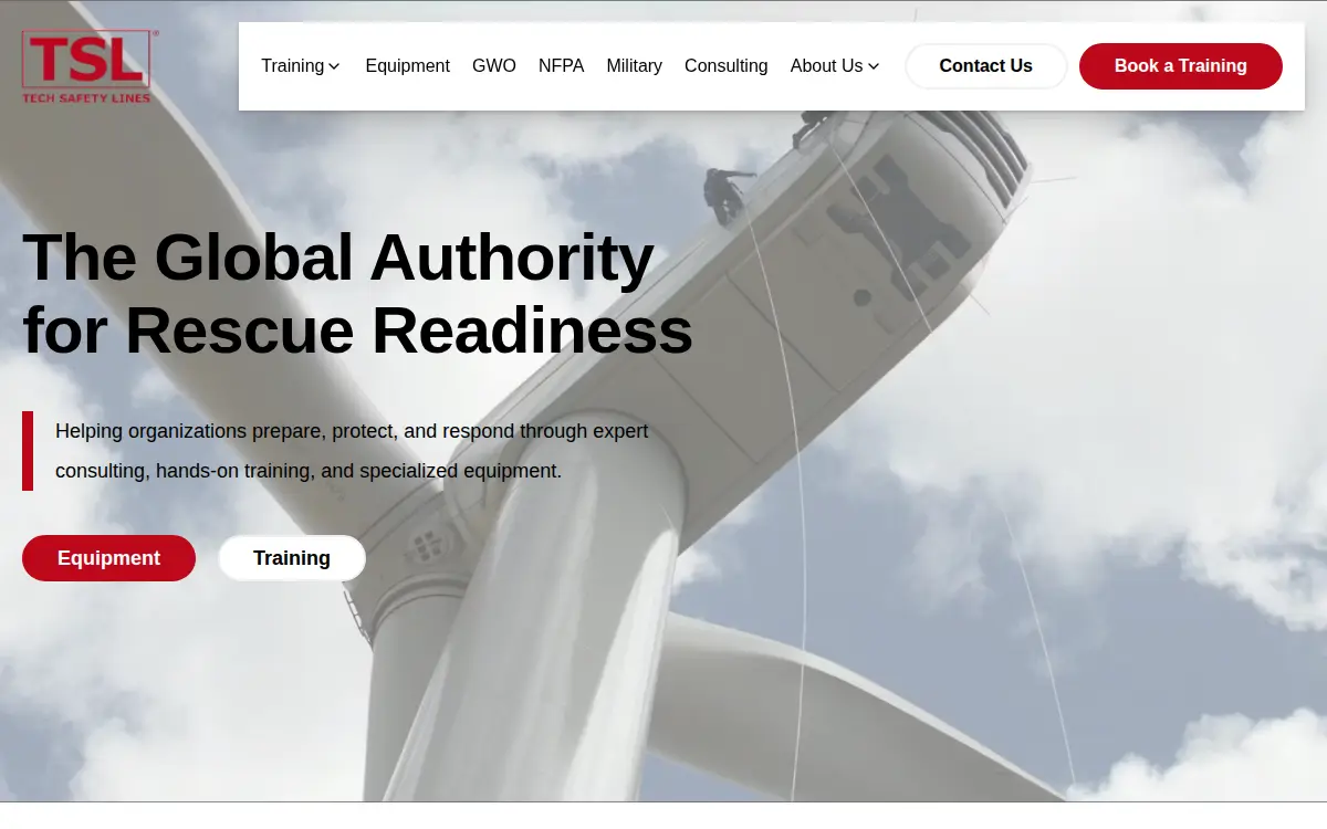 Homepage of Tech Safety Lines, INC.