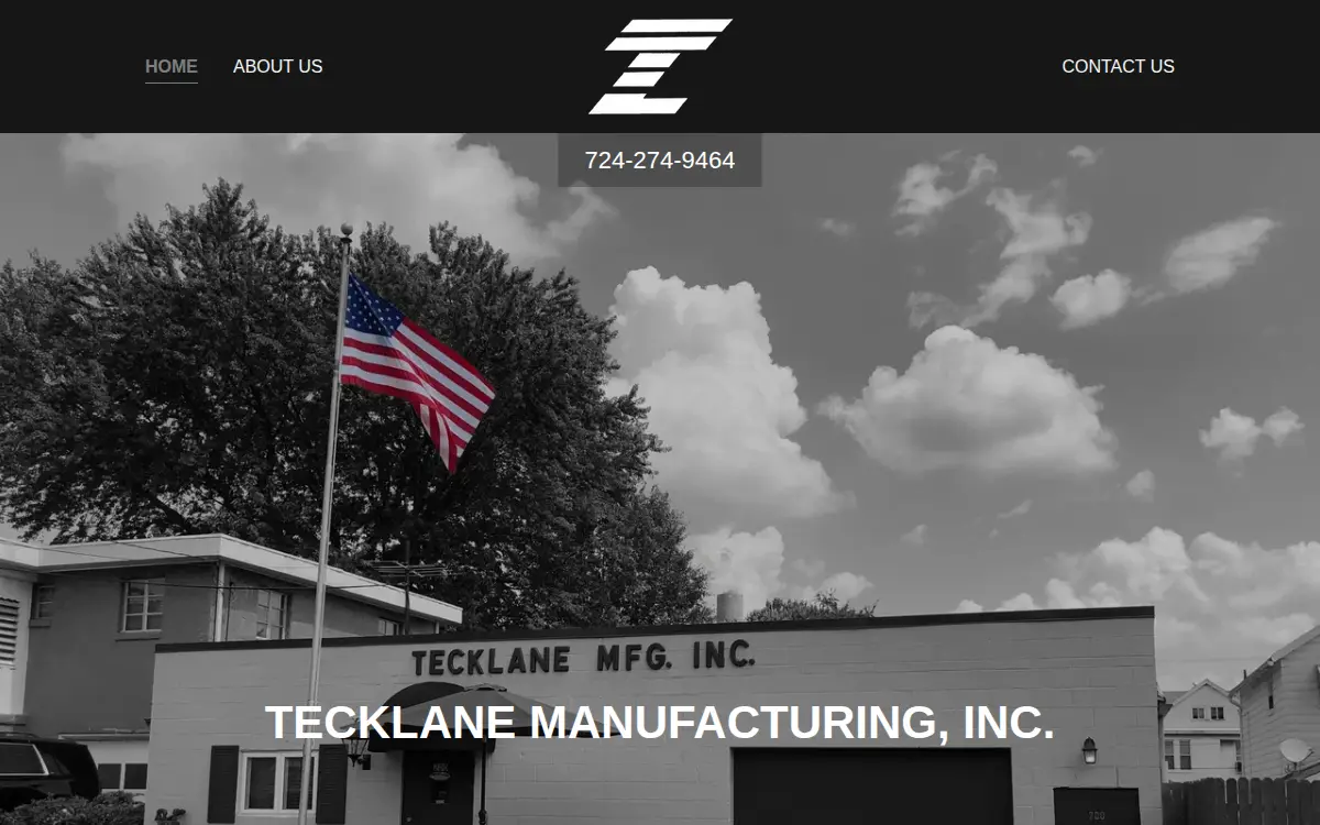 Homepage of Tecklane Manufacturing INC