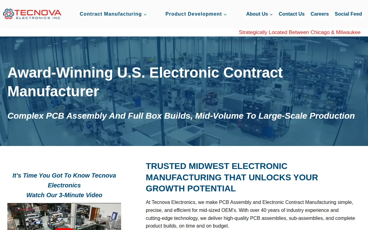 Homepage of Tecnova Electronics, INC.