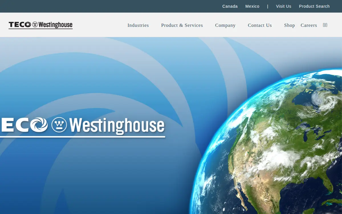 Homepage of Teco-westinghouse Motor Company