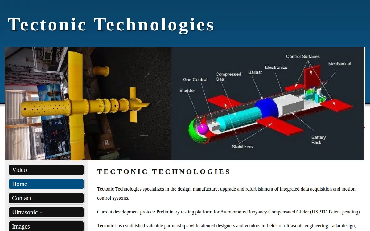 Homepage of Tectonic Technologies LLC