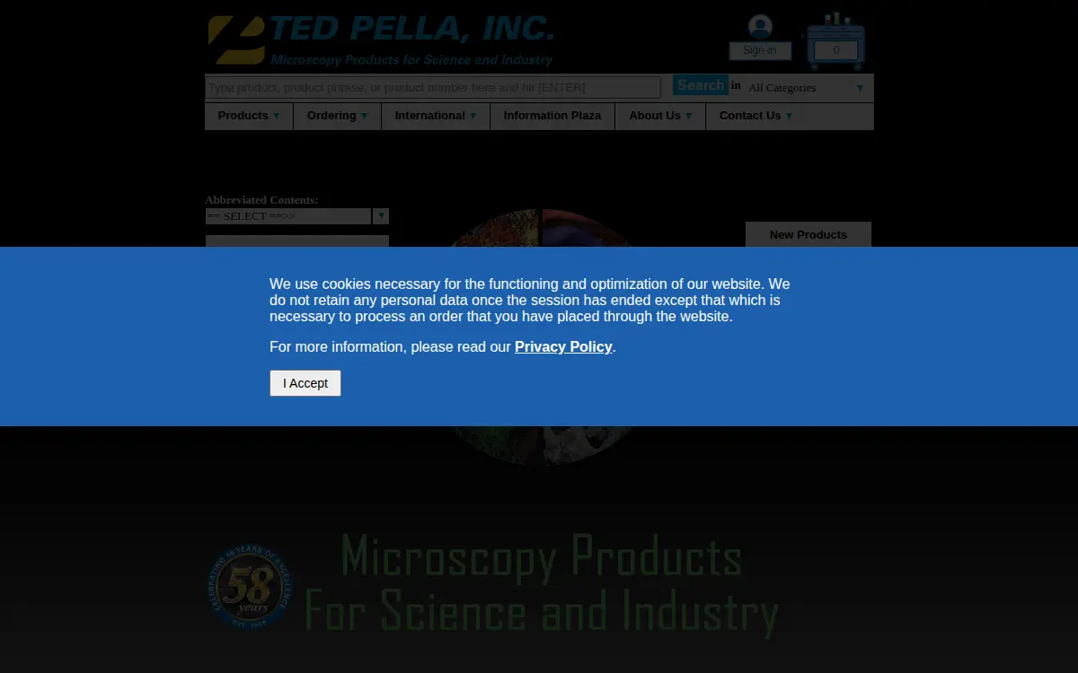 Homepage of Ted Pella, INC.