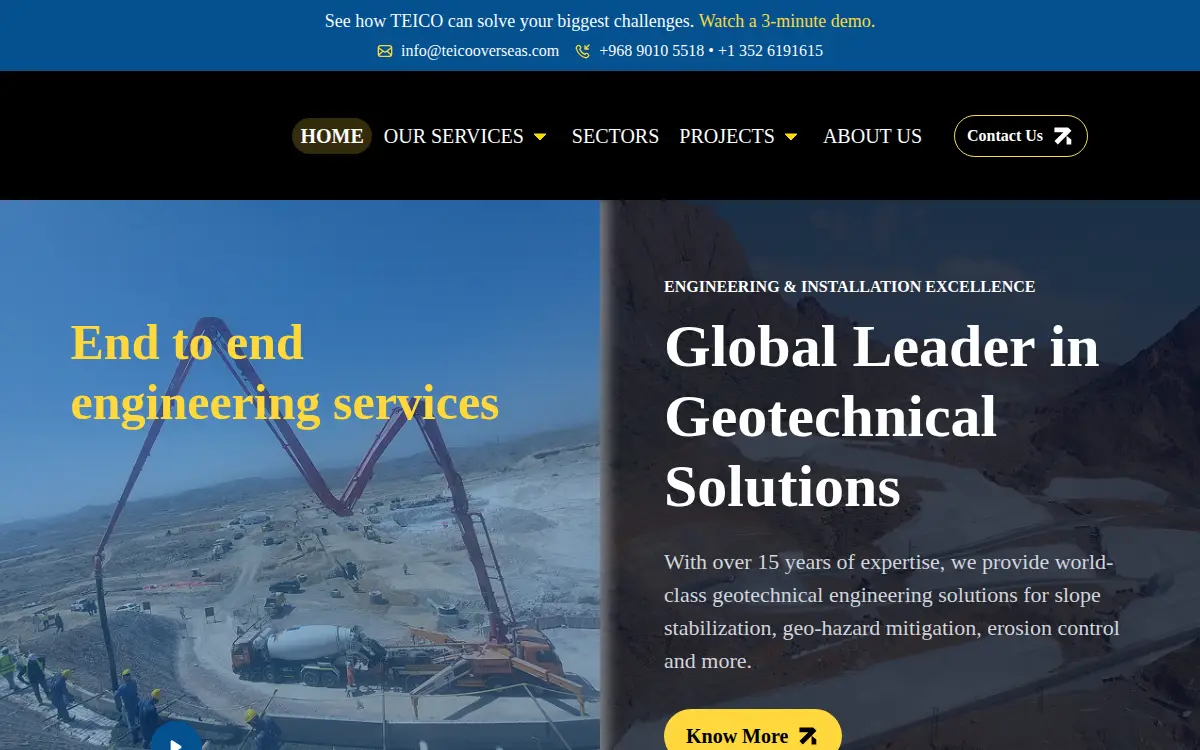 Homepage of Teico Overseas LLC