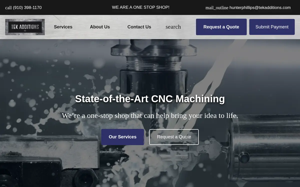 Homepage of Tek Additions LLC