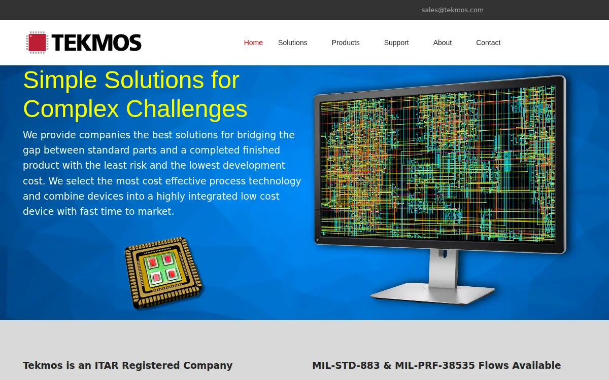 Homepage of Tekmos, INC.