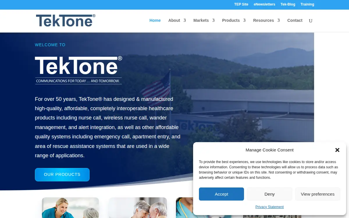 Homepage of Tektone Sound and Signal, Mfg., INC.