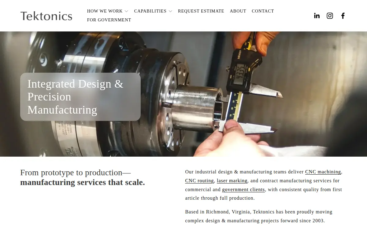 Homepage of Tektonics Design Group LLC