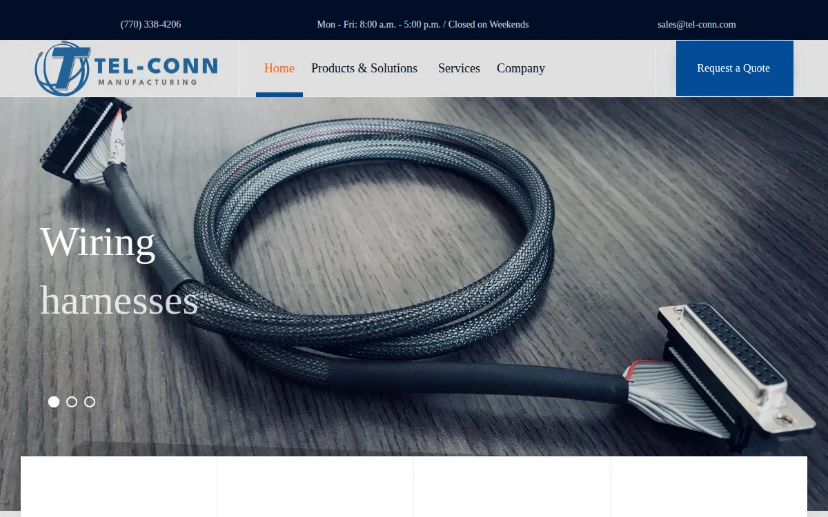 Homepage of Tel-conn Manufacturing, INC.
