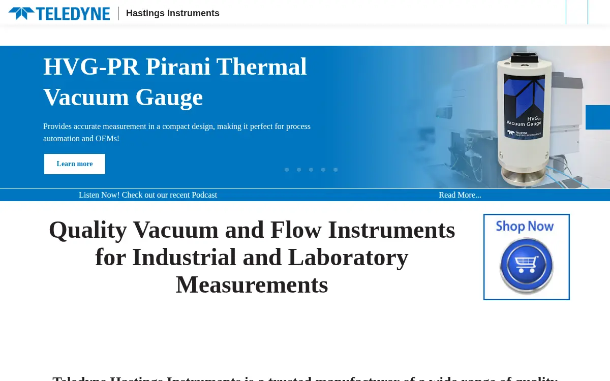 Homepage of Teledyne Instruments, INC.