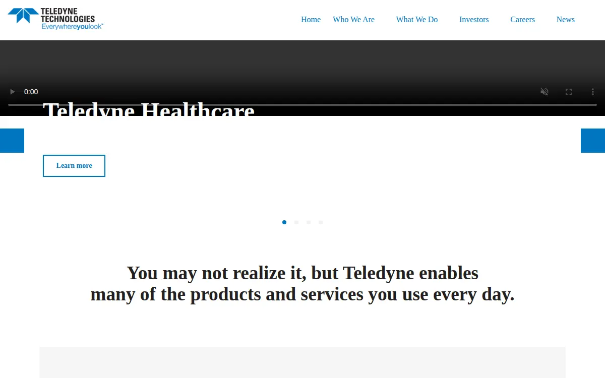 Homepage of Teledyne Technologies Incorporated
