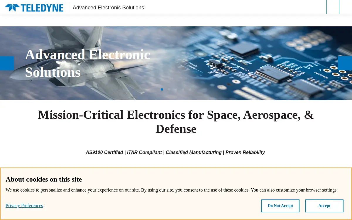 Homepage of Teledyne Brown Engineering, INC.
