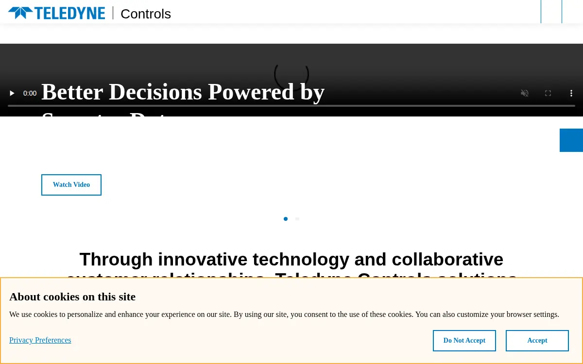 Homepage of Teledyne Controls, LLC